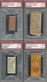 1907-1915 Baseball Ticket Stub Collection - Lot of 4 (PSA)